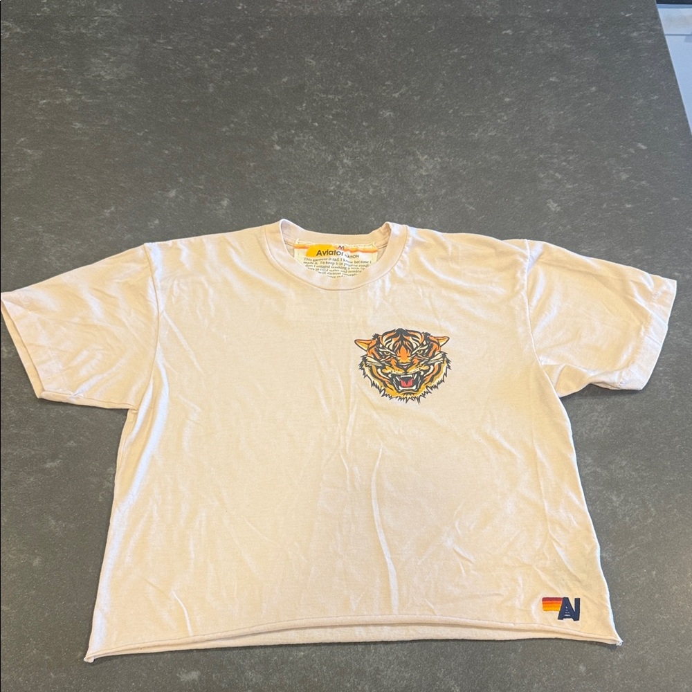Women’s Aviator Nation T-Shirt with Tiger Print